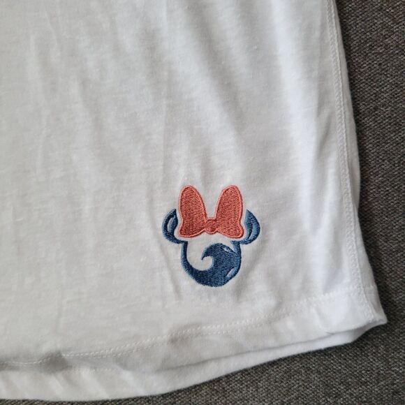 Disney Parks XL White Raglan Minnie Surfing Its A Shore Thing Jersey T-Shirt 676 - Picture 5 of 8